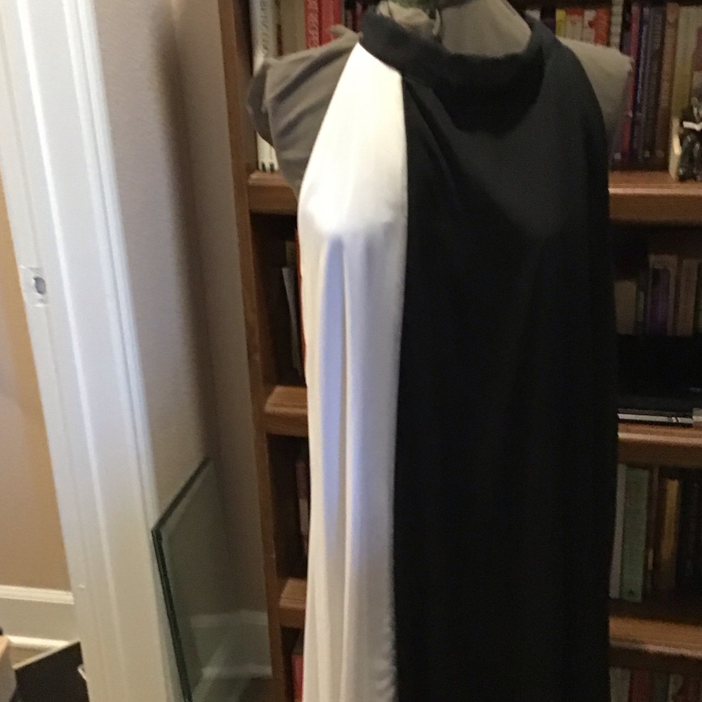 Elegant Black and White Halter Dress